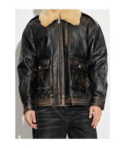 Misbhv Shearling-collar Pocket Jacket In Multi