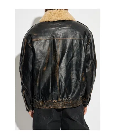 Misbhv Shearling-collar Pocket Jacket In Multi