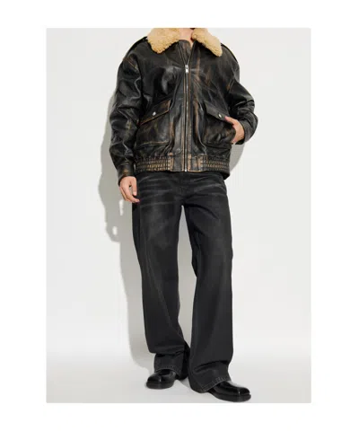 Misbhv Shearling-collar Pocket Jacket In Multi