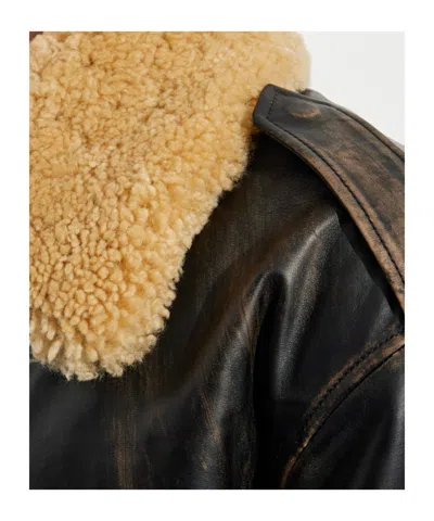 Misbhv Shearling-collar Pocket Jacket In Multi
