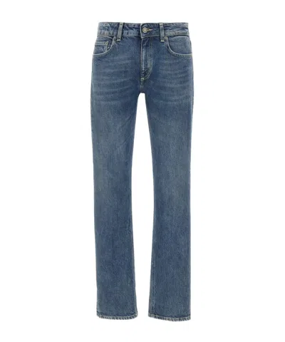 Dondup Five-pocket Logo Jeans In Blue