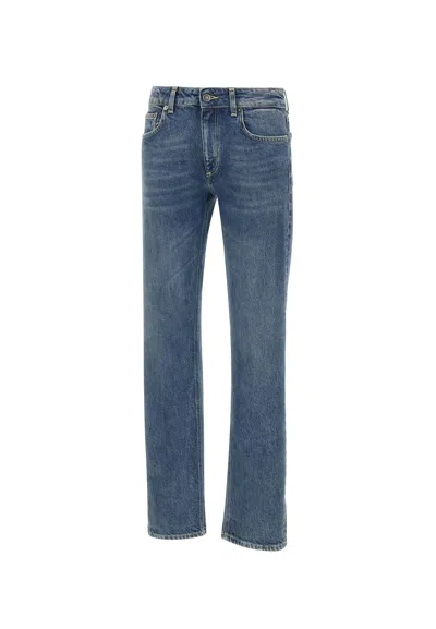 Dondup Five-pocket Logo Jeans In Blue
