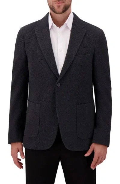 Victor Emmanuel Modern Fit Textured Knit Cotton Blend Sport Coat In Black