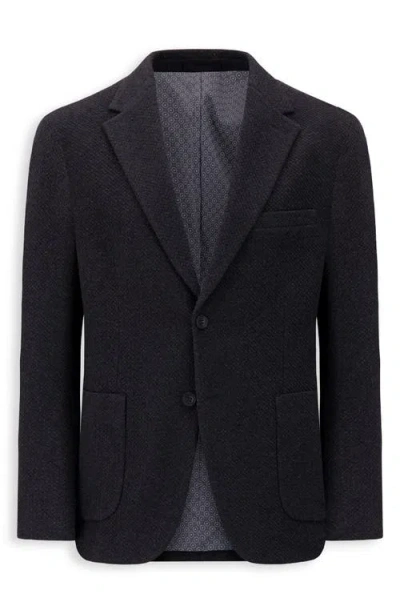 Victor Emmanuel Modern Fit Textured Knit Cotton Blend Sport Coat In Black