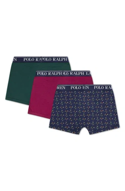 Ralph Lauren Kids' Assorted 3-pack Stretch Cotton Boxers In Blue