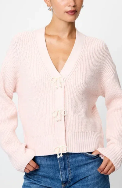 French Connection Embellished Baby Soft Knit Cardigan Sweater In Pink