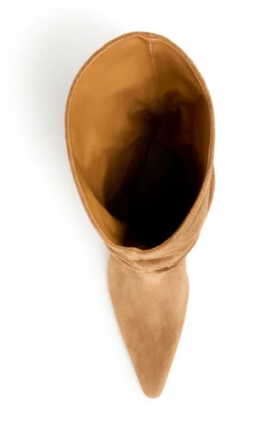 Cinq À Sept Samina Ruched Knee High Boot In Brown