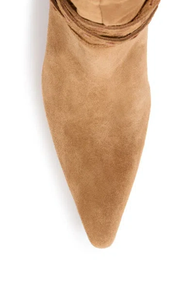 Cinq À Sept Samina Ruched Knee High Boot In Brown