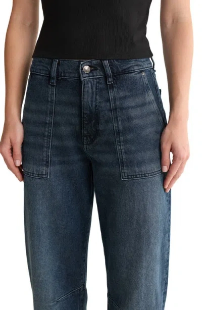 Warp & Weft Bna Soft Curve Barrel Jeans In Saturday Night In Blue