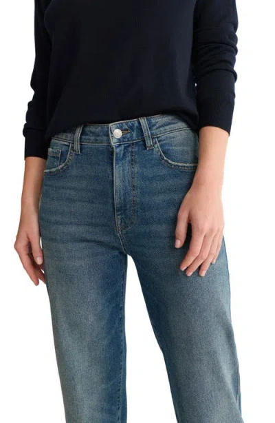 Warp & Weft Warp+weft Sat '90s High Waist Relaxed Straight Leg Jeans In Blue