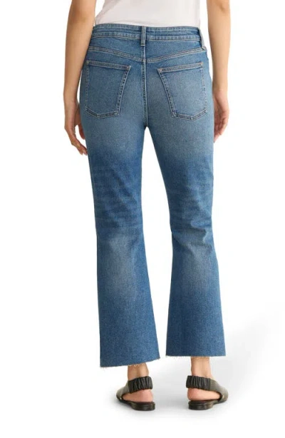 Warp & Weft Warp+weft Nao Raw Hem High Waist Crop Bootcut Jeans In Blue