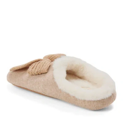 Dearfoams Josie Knit Clog Slipper With Bow In Brown