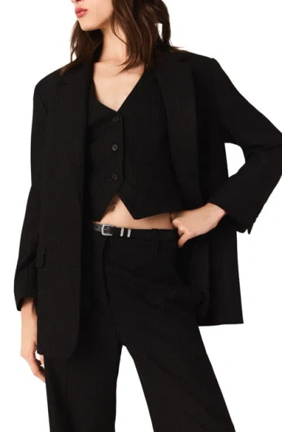 Maje Rhinestone Suit Jacket In Black
