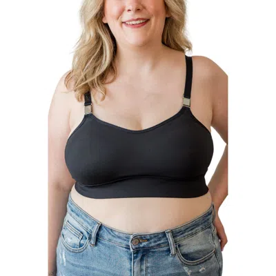 Davin & Adley Sophie Maternity And Nursing Bralette In Black