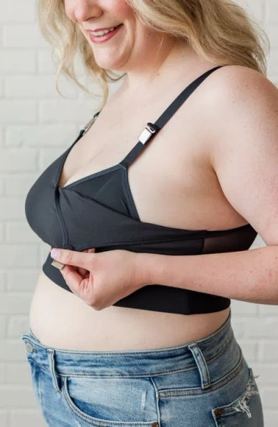 Davin & Adley Sophie Maternity And Nursing Bralette In Black