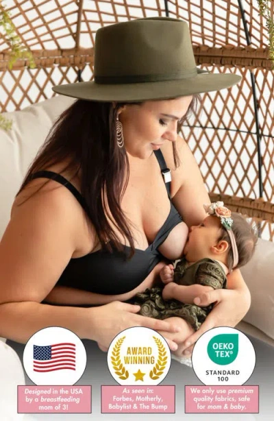 Davin & Adley Sophie Maternity And Nursing Bralette In Black