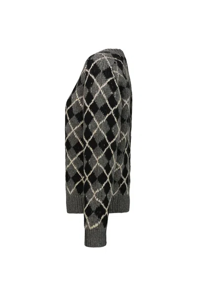 Khaite Pratt Oversize Argyle Plaid Cashmere Sweater In Multi