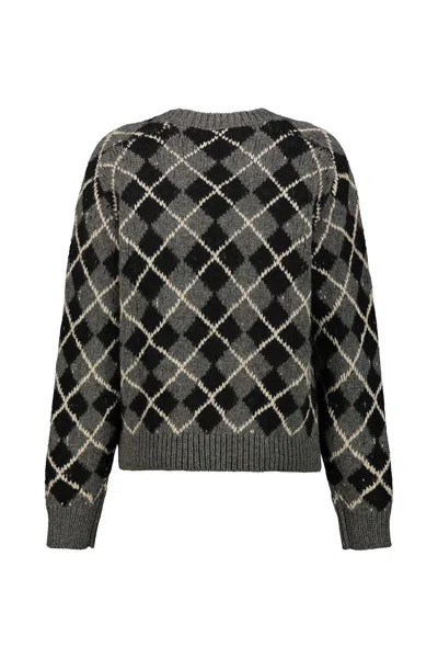 Khaite Pratt Oversize Argyle Plaid Cashmere Sweater In Multi