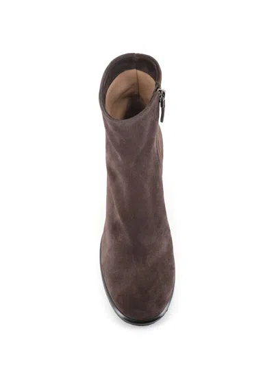 Del Carlo 55mm Block-heel Zip Boots In Brown