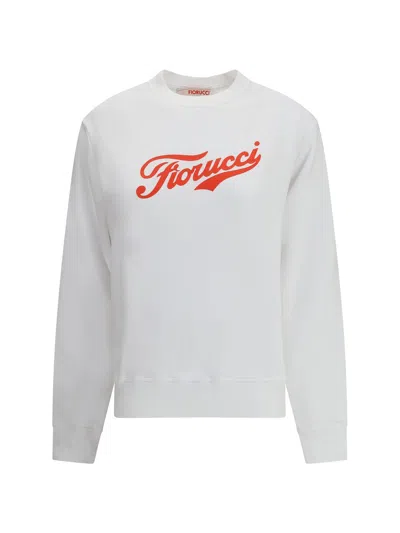 Fiorucci Varsity Logo Crewneck Sweatshirt In White