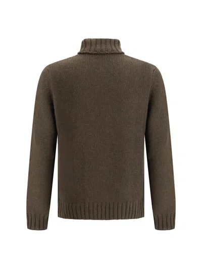 Aragona Cashmere Braided Turtleneck Knitwear In Brown
