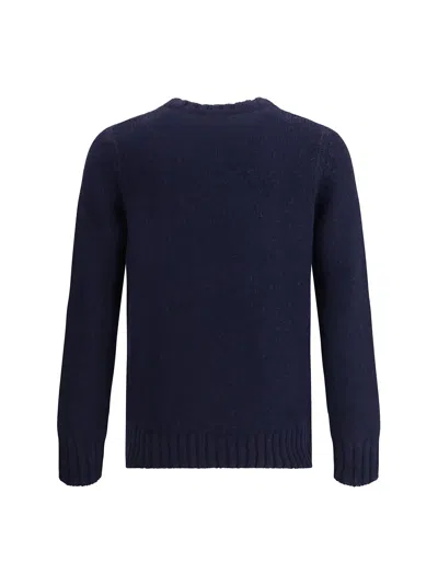 Aragona Cashmere Interlaced Crewneck Knitwear In Blue