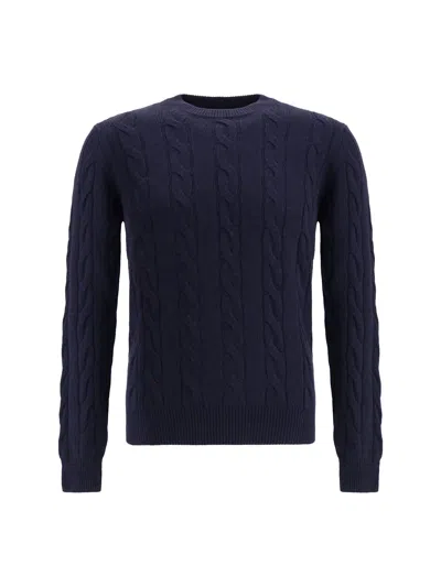 Aragona Braided-effect Crewneck Sweater In Blue