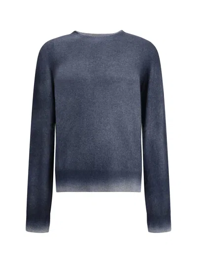 Aragona Cashmere Crewneck With Gradient Effect In Blue