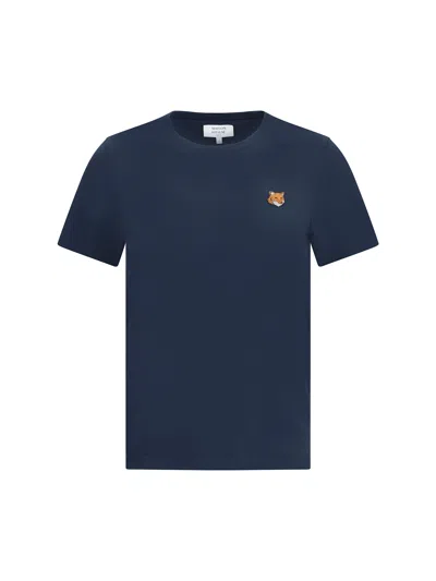 Maison Kitsuné Navy Fox Head T-shirt In Blue
