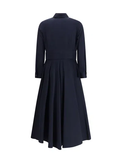 Ella Long Flared Dress In Blue