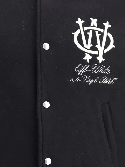 Off-white Stylish Short Jacket Featuring Contrast Sleeves In Blue