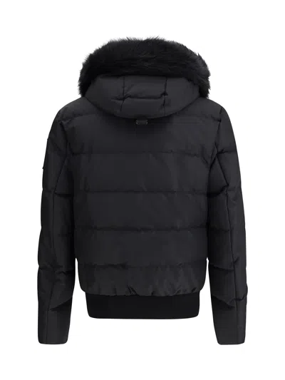 Moose Knuckles Cloud Bomber Jacket With Lambskin Finishes In Black