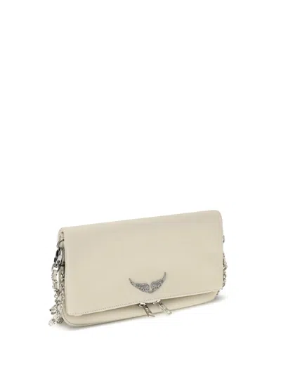 Zadig & Voltaire Rock Leather Shoulder Bag In Neutral