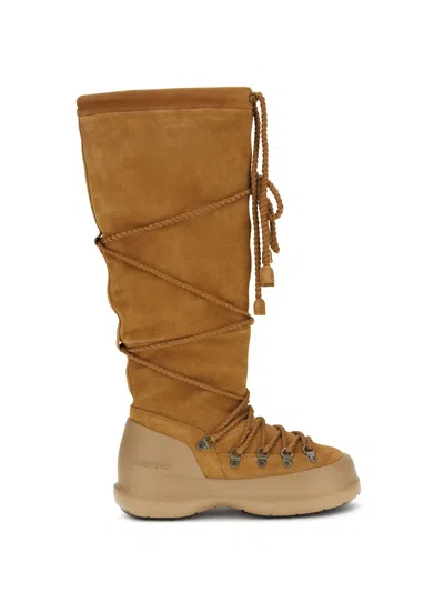 Moon Boot Luna Lace-up Suede Boots In Brown