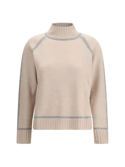 Max Mara Pescara Turtleneck Wool-cashmere Sweater In Brown