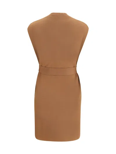 Max Mara Abete Knotted Patch-pocket Vest In Brown