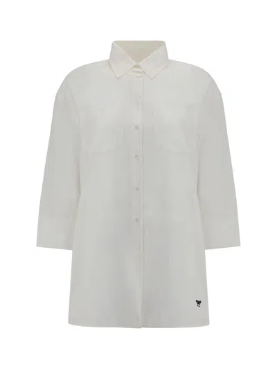 Weekend Max Mara White Cotton Oversize Queva Shirt In White