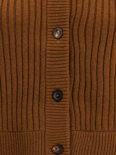 Max Mara Afelio Wool And Cashmere Cardigan In Brown