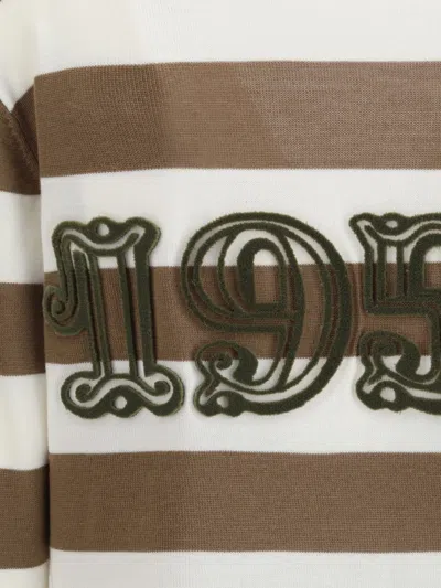 Max Mara Brown Striped Button-fastening Cardigan In Multi