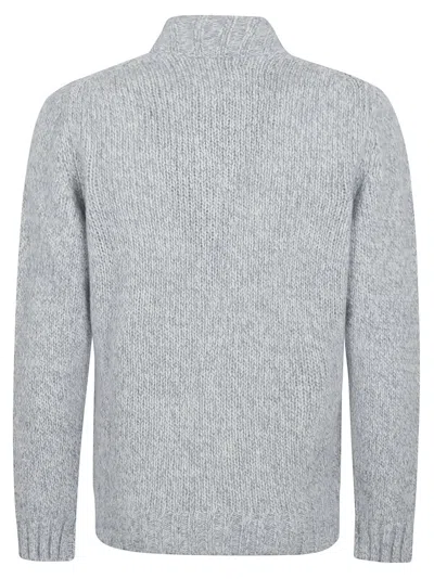 Lardini Men's High Collar Knit Sweater In White