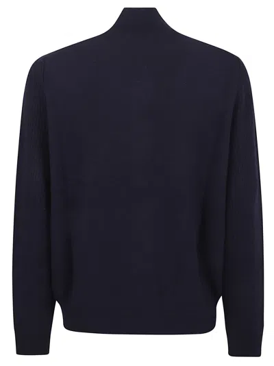 Lardini Plain Knit Jacket With Seven-button Closure In Blue