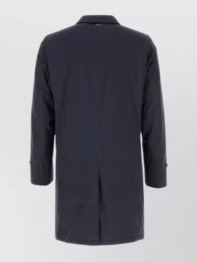 Herno Nylon Trench Coat With Back Vent And Pockets In Black