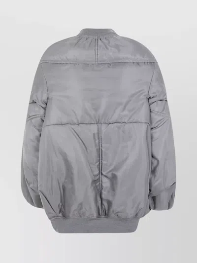 Junya Watanabe Oversized Bomber Jacket Ribbed Cuffs In Gray
