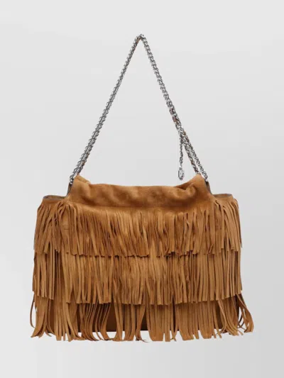 Tory Burch Suede Hobo Bag Chain Strap In Gray