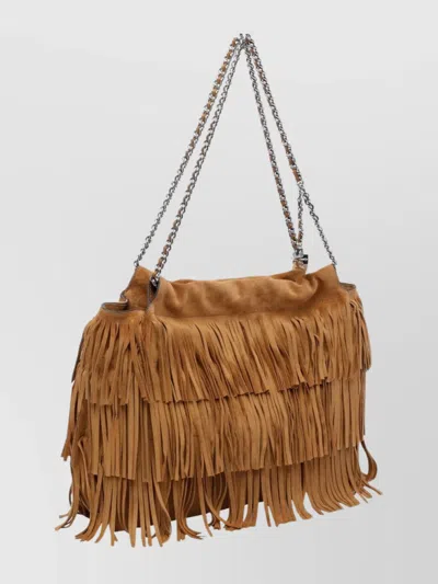 Tory Burch Suede Hobo Bag Chain Strap In Gray