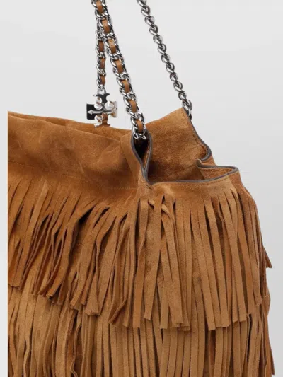 Tory Burch Suede Hobo Bag Chain Strap In Gray