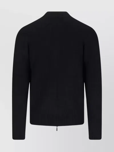 Drumohr Classic Black Sweater With Round Neckline In Blue