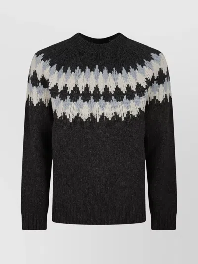 Alanui Regular Fit Multicolour Geometric Knit Sweater In Multi
