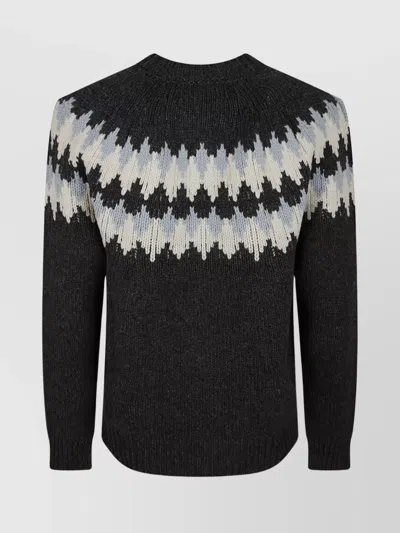 Alanui Regular Fit Multicolour Geometric Knit Sweater In Multi