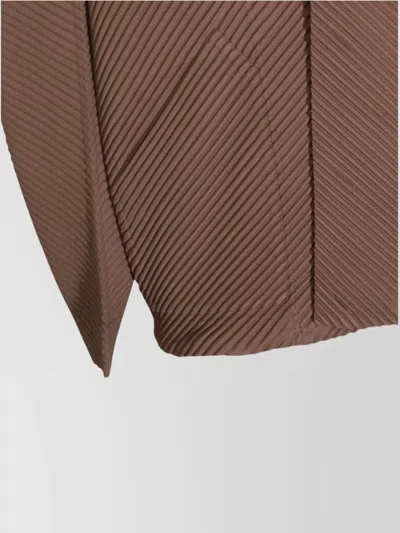 Issey Miyake Textured Fabric Jacket Featuring Front Pockets In Brown